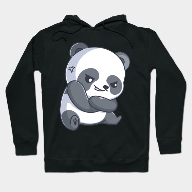 Cute panda angry cartoon Hoodie by Wawadzgnstuff